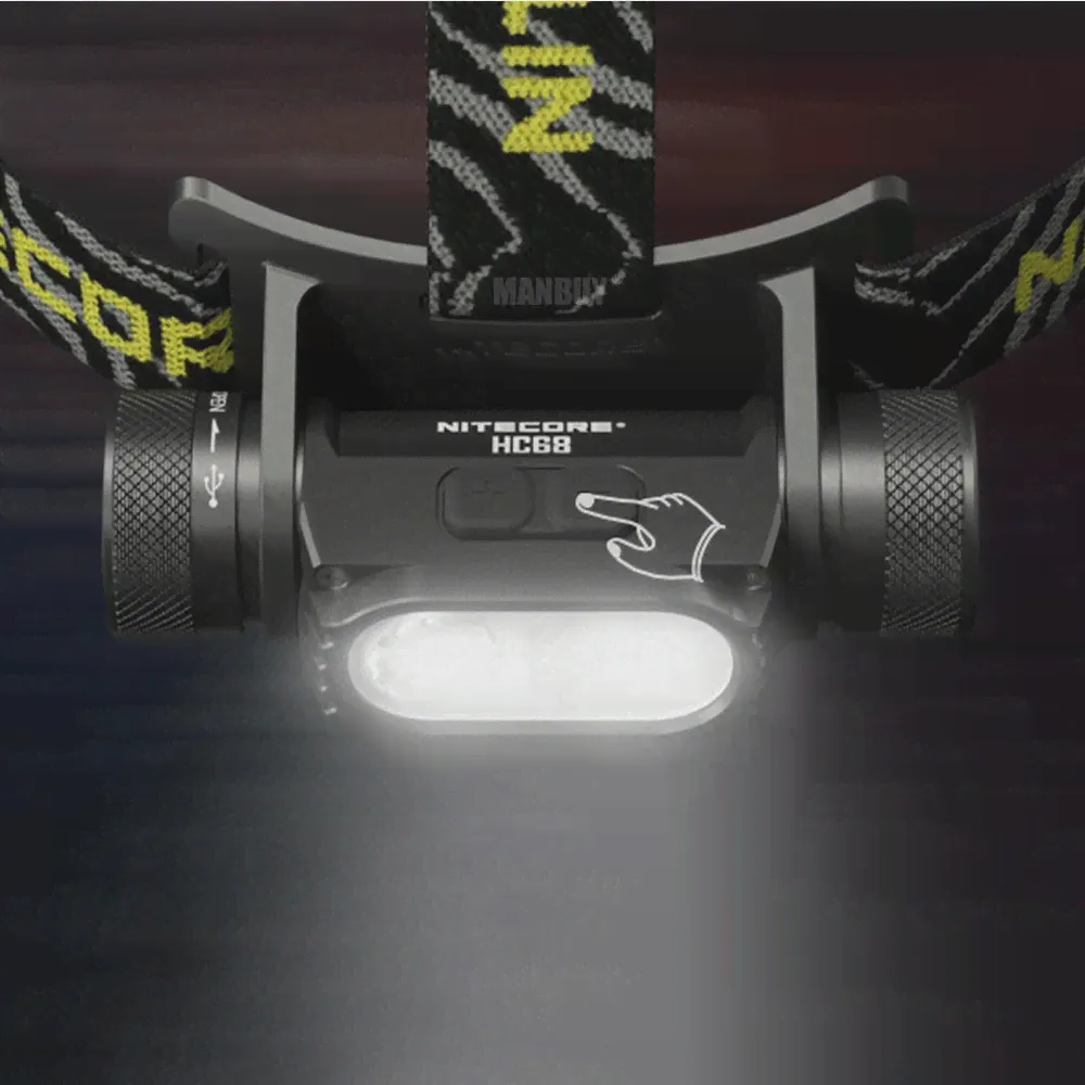 🛍 Налобный фонарь Nitecore HC68, 2022 лм, 2 светодиодных лампы-1