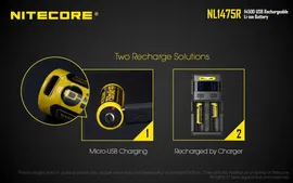 NiteCore Литий-ионный (Li-Ion) аккумулятор NiteCore NL1475R (14500) со встроенной зарядкой Micro-USB