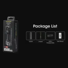 NITECORE EDC29 6500 люмен ультра тонкий тактический фонарик EDC USB-C перезаряжаемый встроенный аккумулятор максимальное расстояние 400 метров (art.: 3920c9d8179a4)