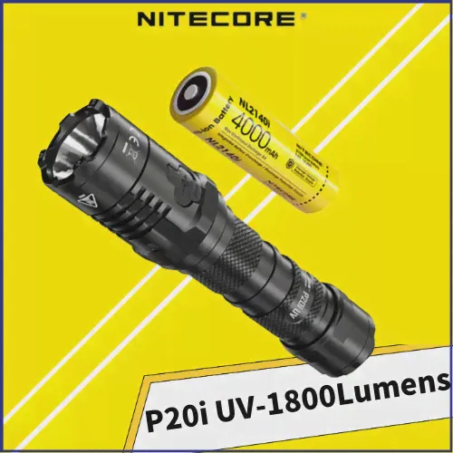 Тактический фонарь NITECORE P20i UV 1800 люмен с двойным источником света, оснащенный батареей NL2140i-0