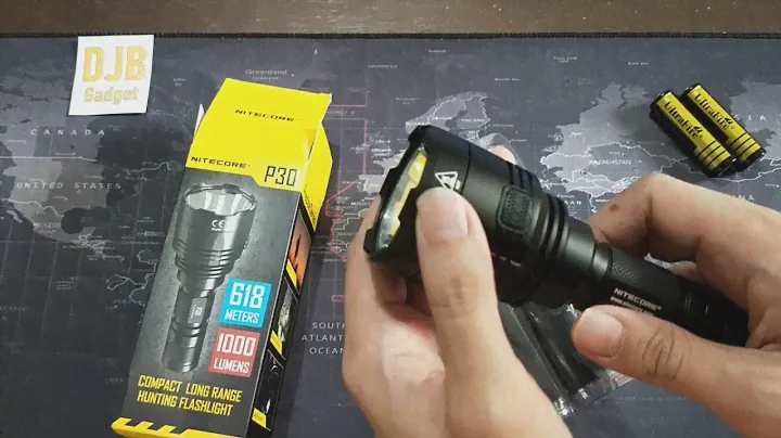 Unboxing nitecore P30 flashlight compact long range