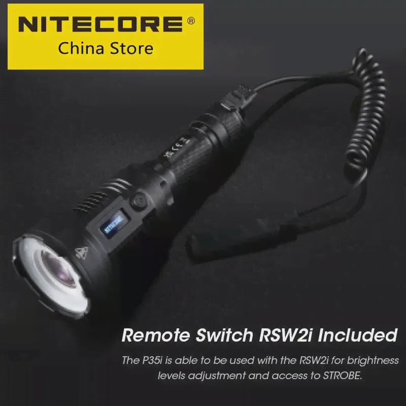 Фонарик NITECORE P35i Long Range LEP 1650 Метров 3000 Люмен USB-C Перезаряжаемый Фонарь Точечные Прожекторы, Пульт Дистанционного Управления RSW2i-0